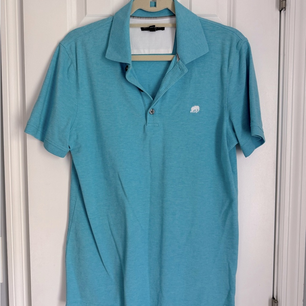 Banana Republic Blue Polo Shirt Vibrant Cotton Blend - Picture 1 of 5